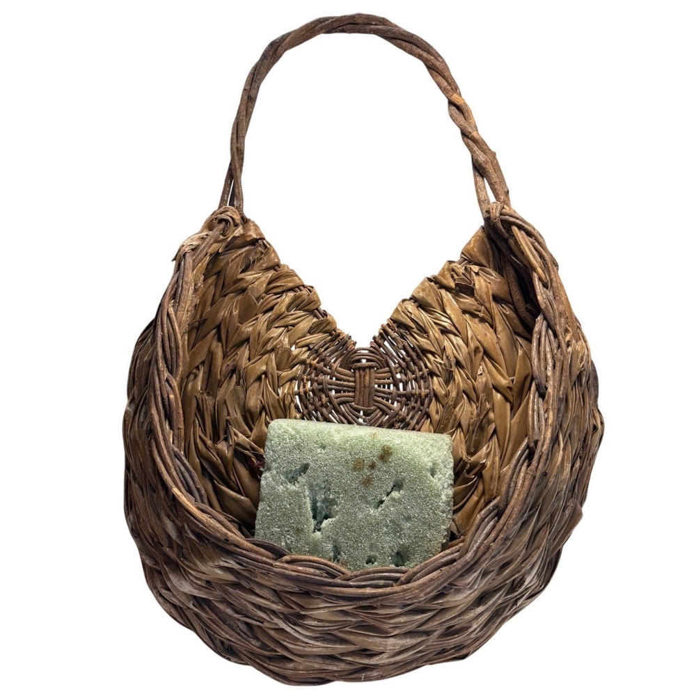 Woven Wicker Wall Hanging Basket Farmhouse Boho Floral Pocket Decor Vintageβ